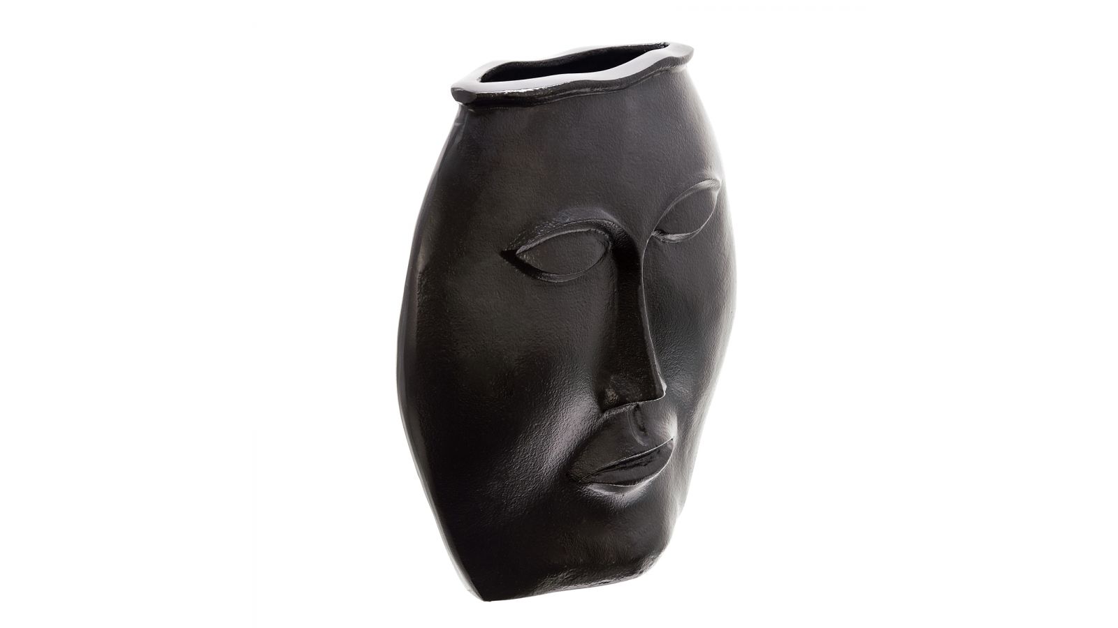 Black Matte Face Vase